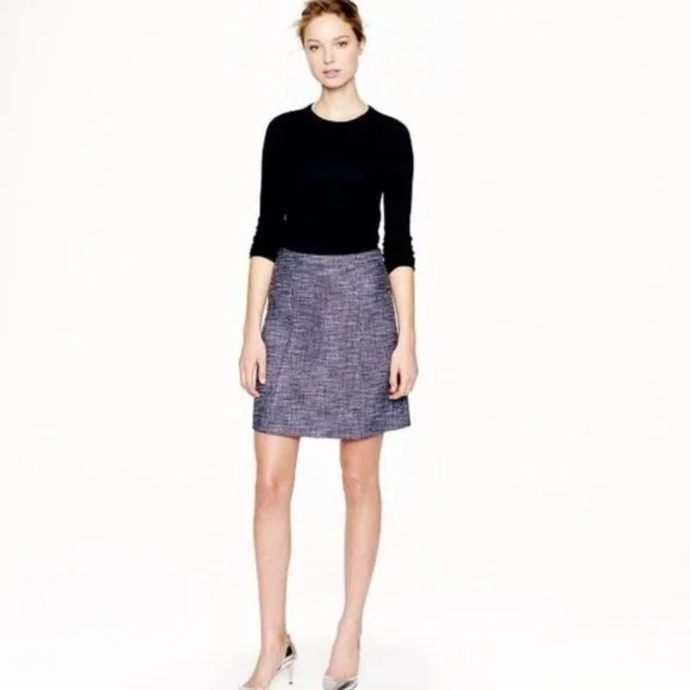 J. Crew Size 2 A Line Flare Tweed Skirt
